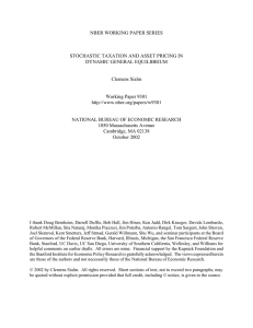 NBER WORKING PAPER SERIES STOCHASTIC TAXATION AND ASSET PRICING IN Clemens Sialm