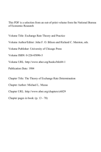 This PDF is a selection from an out-of-print volume from the... of Economic Research Volume Title: Exchange Rate Theory and Practice