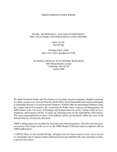 NBER WORKING PAPER SERIES TRADE, TECHNOLOGY, AND THE ENVIRONMENT: