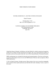NBER WORKING PAPER SERIES INCOME, DEMOCRACY, AND THE CUNNING OF REASON