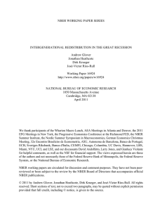 NBER WORKING PAPER SERIES INTERGENERATIONAL REDISTRIBUTION IN THE GREAT RECESSION Andrew Glover