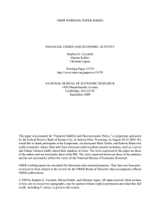 NBER WORKING PAPER SERIES FINANCIAL CRISES AND ECONOMIC ACTIVITY Stephen G. Cecchetti