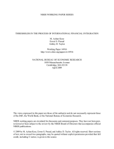 NBER WORKING PAPER SERIES M. Ayhan Kose