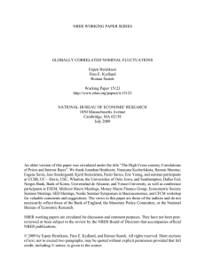 NBER WORKING PAPER SERIES GLOBALLY CORRELATED NOMINAL FLUCTUATIONS Espen Henriksen Finn E. Kydland