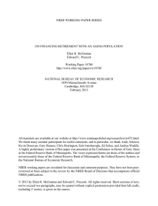 NBER WORKING PAPER SERIES ON FINANCING RETIREMENT WITH AN AGING POPULATION