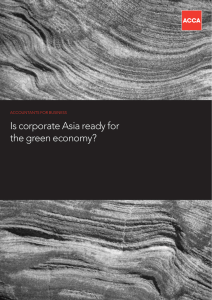 Is corporate Asia ready for the green economy? ACCOUNTANTS FOR BUSINESS