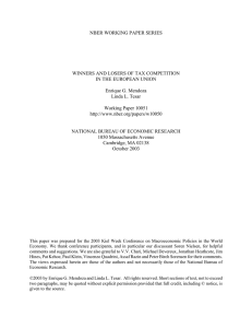 NBER WORKING PAPER SERIES WINNERS AND LOSERS OF TAX COMPETITION