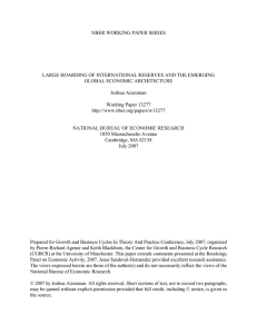 NBER WORKING PAPER SERIES GLOBAL ECONOMIC ARCHITECTURE