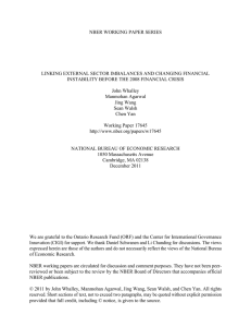 NBER WORKING PAPER SERIES LINKING EXTERNAL SECTOR IMBALANCES AND CHANGING FINANCIAL