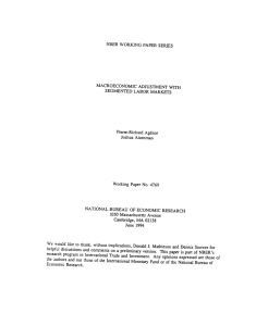 NBER WORKING PAPER SERIES MACROECONOMIC ADJUSTMENT WiTH SEGMENTED LABOR MARKETS Pierre-Richard Agénor