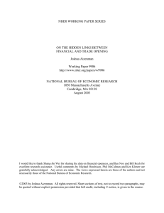 NBER WORKING PAPER SERIES ON THE HIDDEN LINKS BETWEEN Joshua Aizenman