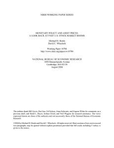 NBER WORKING PAPER SERIES MONETARY POLICY AND ASSET PRICES: