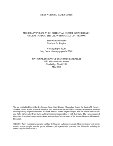 NBER WORKING PAPER SERIES MONETARY POLICY WHEN POTENTIAL OUTPUT IS UNCERTAIN: