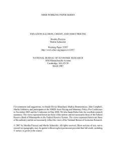 NBER WORKING PAPER SERIES INFLATION ILLUSION, CREDIT, AND ASSET PRICING Monika Piazzesi