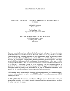 NBER WORKING PAPER SERIES LEVERAGE CONSTRAINTS AND THE INTERNATIONAL TRANSMISSION OF SHOCKS