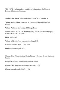 This PDF is a selection from a published volume from... Bureau of Economic Research