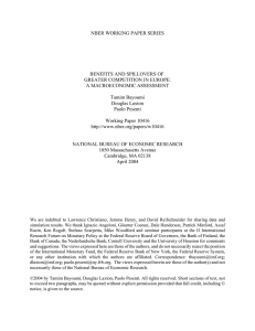 NBER WORKING PAPER SERIES BENEFITS AND SPILLOVERS OF GREATER COMPETITION IN EUROPE: