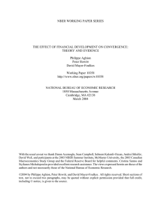 NBER WORKING PAPER SERIES THE EFFECT OF FINANCIAL DEVELOPMENT ON CONVERGENCE: