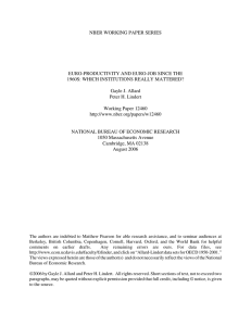 NBER WORKING PAPER SERIES EURO-PRODUCTIVITY AND EURO-JOB SINCE THE