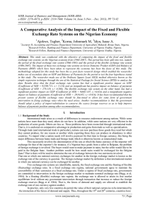 A Comparative Analysis of the Impact of the Fixed and... Exchange Rate Systems on the Nigerian Economy