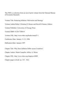 This PDF is a selection from an out-of-print volume from... of Economic Research Volume Title: Reducing Inflation: Motivation and Strategy