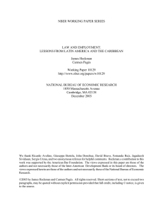 NBER WORKING PAPER SERIES LAW AND EMPLOYMENT: James Heckman