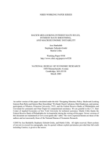 NBER WORKING PAPER SERIES BACKWARD-LOOKING INTEREST-RATE RULES, INTEREST-RATE SMOOTHING, AND MACROECONOMIC INSTABILITY