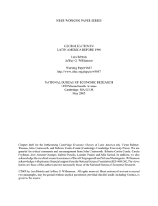 NBER WORKING PAPER SERIES GLOBALIZATION IN LATIN AMERICA BEFORE 1940 Luis Bértola