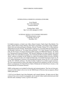 NBER WORKING PAPER SERIES INTERNATIONAL RESERVES AND ROLLOVER RISK Javier Bianchi