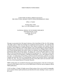 NBER WORKING PAPER SERIES A SOLUTION TO FISCAL PROCYCLICALITY: