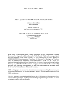 NBER WORKING PAPER SERIES ASSET LIQUIDITY AND INTERNATIONAL PORTFOLIO CHOICE Athanasios Geromichalos