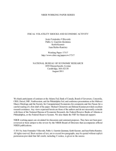 NBER WORKING PAPER SERIES FISCAL VOLATILITY SHOCKS AND ECONOMIC ACTIVITY Jesús Fernández-Villaverde