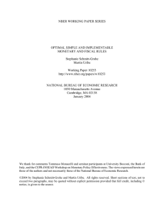 NBER WORKING PAPER SERIES OPTIMAL SIMPLE AND IMPLEMENTABLE MONETARY AND FISCAL RULES