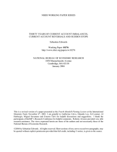 NBER WORKING PAPER SERIES THIRTY YEARS OF CURRENT ACCOUNT IMBALANCES,