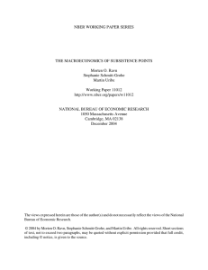 NBER WORKING PAPER SERIES THE MACROECONOMICS OF SUBSISTENCE POINTS Morten O. Ravn