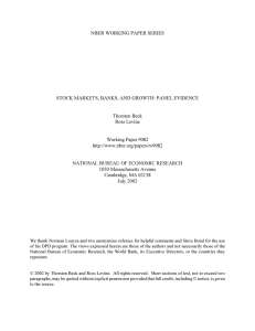 NBER WORKING PAPER SERIES STOCK MARKETS, BANKS, AND GROWTH: PANEL EVIDENCE