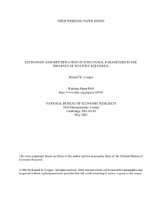 NBER WORKING PAPER SERIES PRESENCE OF MULTIPLE EQUILIBRIA