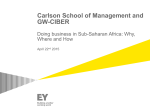 Carlson School of Management and GW-CIBER  Doing business in Sub-Saharan Africa: Why,