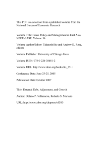 This PDF is a selection from a published volume from... National Bureau of Economic Research