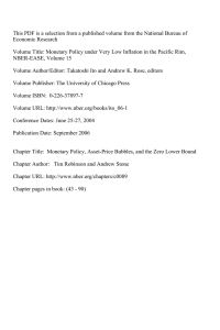 This PDF is a selection from a published volume from... Economic Research