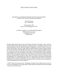 NBER WORKING PAPER SERIES THE ROLE OF THE EXCHANGE RATE REGIME