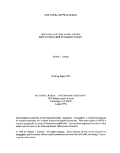 NBE WO~G PAPER SERIES THE TIME-VARYING NAIRU AND ITS