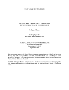 NBER WORKING PAPER SERIES THE INEXORABLE AND MYSTERIOUS TRADEOFF N. Gregory Mankiw