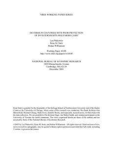 NBER WORKING PAPER SERIES DO FIRMS IN COUNTRIES WITH POOR PROTECTION