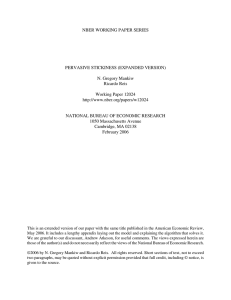 NBER WORKING PAPER SERIES PERVASIVE STICKINESS (EXPANDED VERSION) N. Gregory Mankiw Ricardo Reis