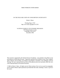 NBER WORKING PAPER SERIES ON THE WELFARE COSTS OF CONSUMPTION UNCERTAINTY