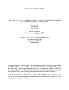 NBER WORKING PAPER SERIES OF CALIFORNIA CLIMATE CHANGE POLICY