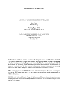 NBER WORKING PAPER SERIES MONETARY RULES FOR COMMODITY TRADERS Luis Catão Roberto Chang