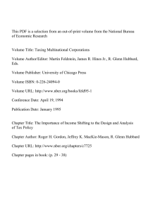 This PDF is a selection from an out-of-print volume from... of Economic Research Volume Title: Taxing Multinational Corporations