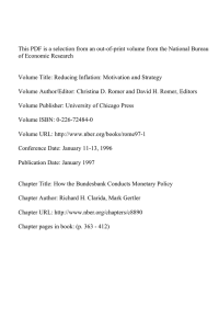 This PDF is a selection from an out-of-print volume from... of Economic Research Volume Title: Reducing Inflation: Motivation and Strategy